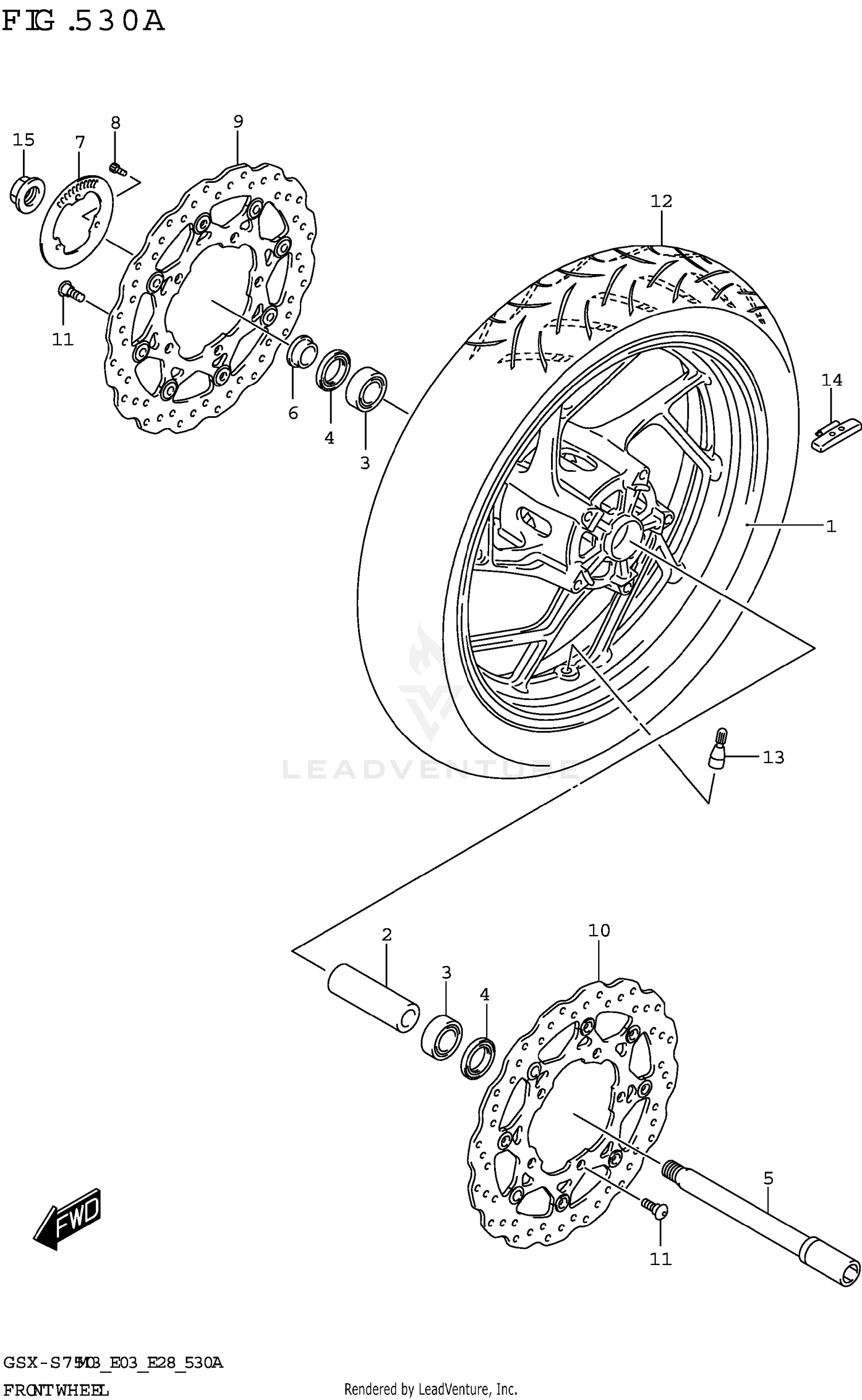 FRONT WHEEL (GSX-S750,GSX-S750A)