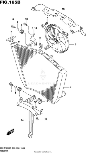 Radiator (gsx-r1000l5 E28) Schematic