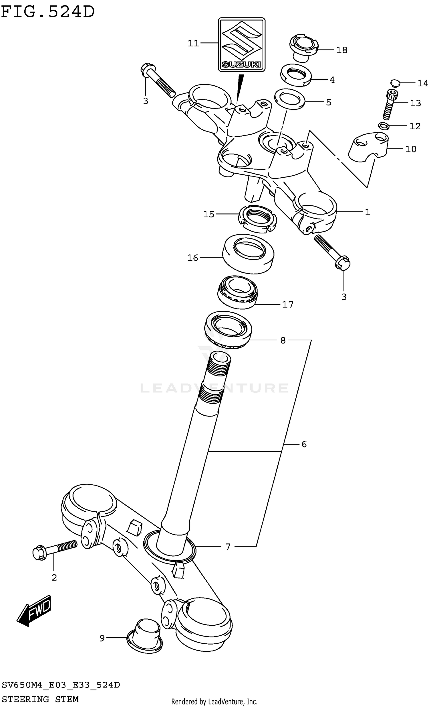 STEERING STEM (SV650AM4 E33)
