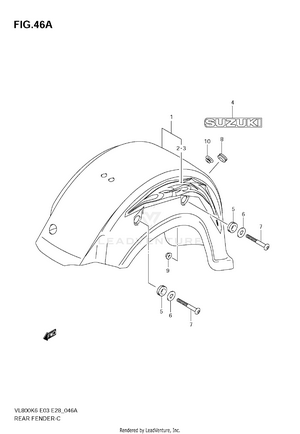 Rear Fender (vl800ck7) Schematic
