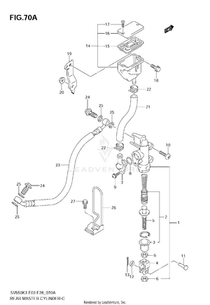 Rear Master Cylinder (sv650sk3) Schematic