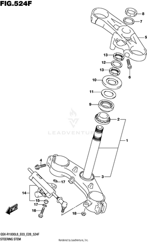 Steering Stem (gsx-r1000rzl8 E03) Schematic