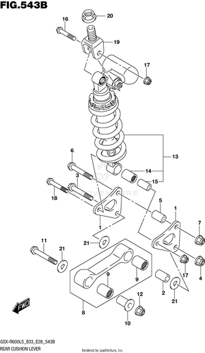 Rear Cushion Lever (gsx-r600l5 E28) Schematic