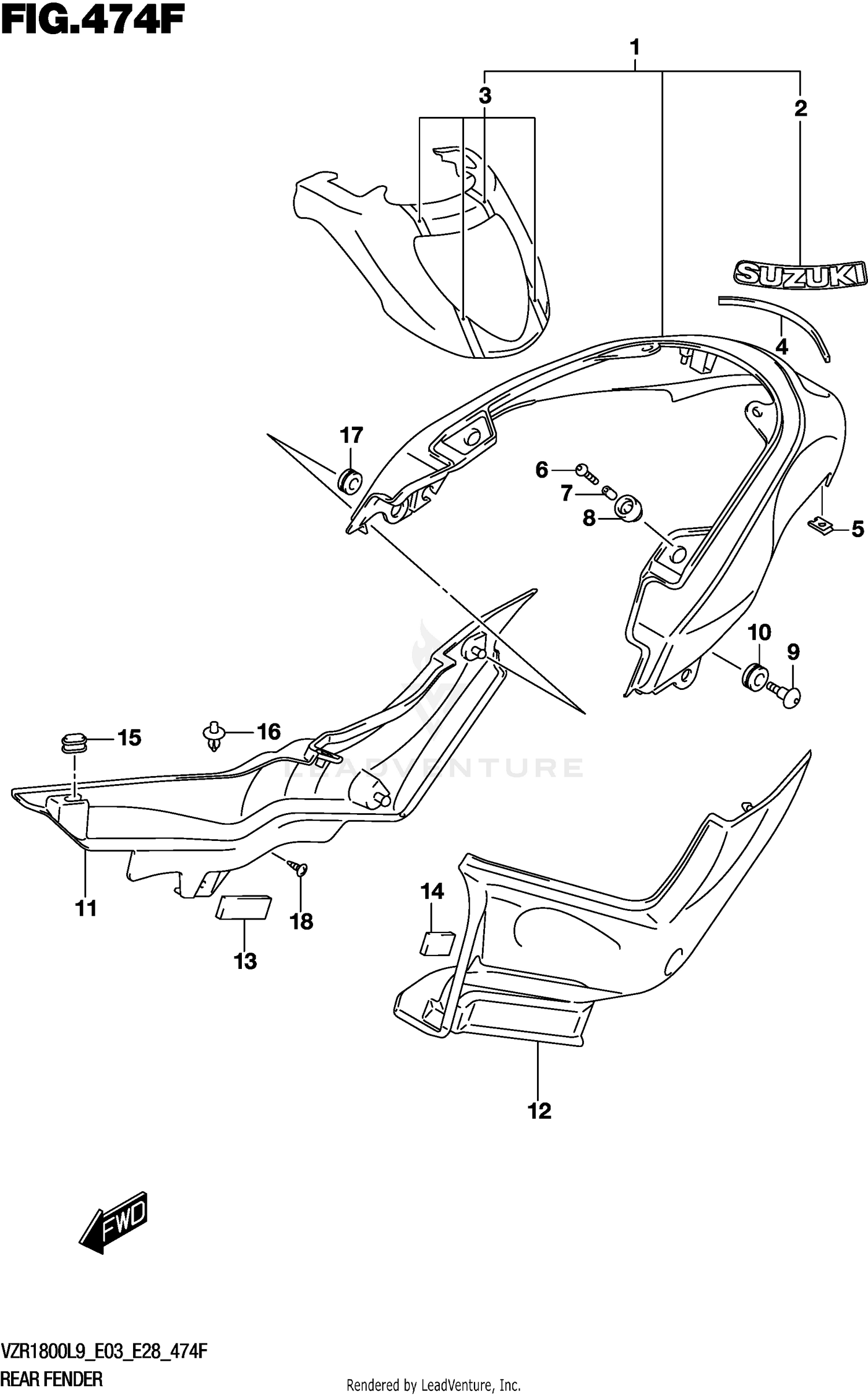 REAR FENDER (VZR1800BZL9 E33) (AJP)