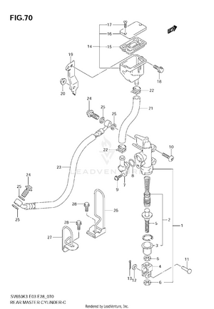 Rear Master Cylinder (sv650k3) Schematic