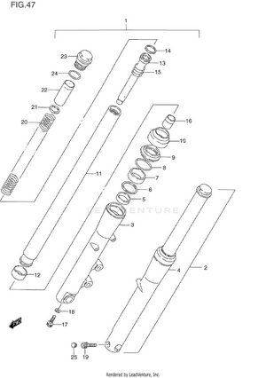 Front Fork (model N/p/r/s) Schematic