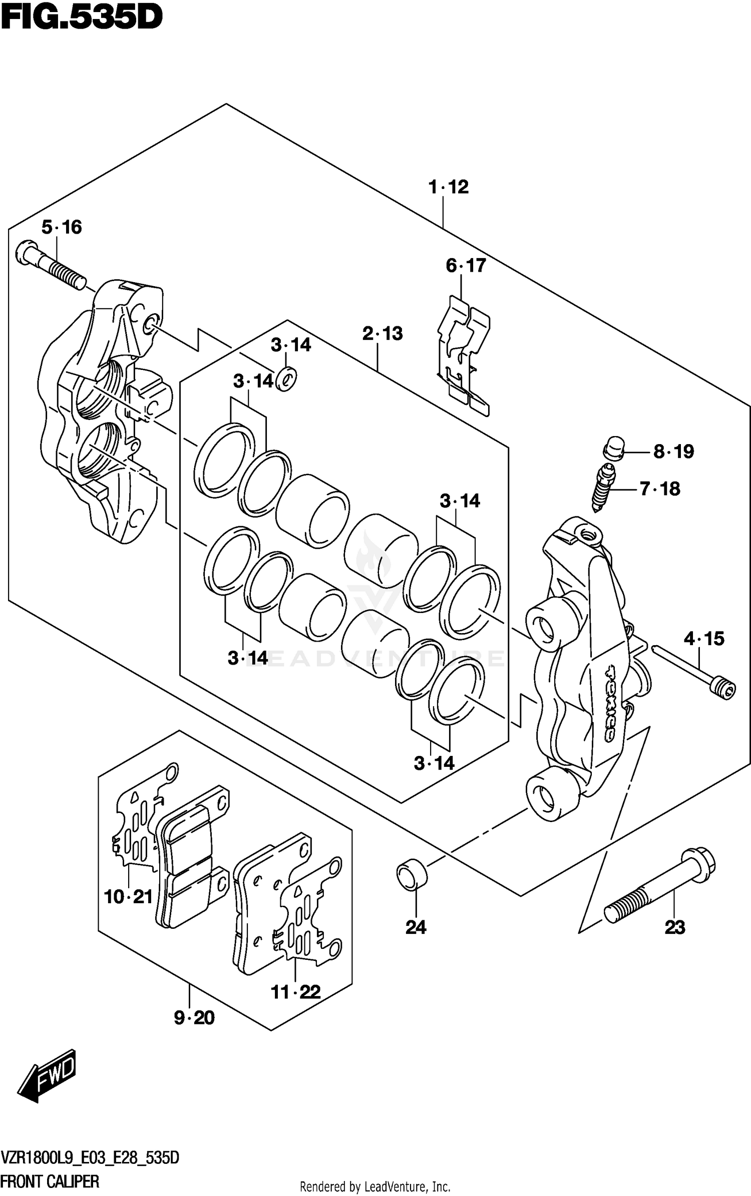 FRONT CALIPER (VZR1800BZL9 E33)