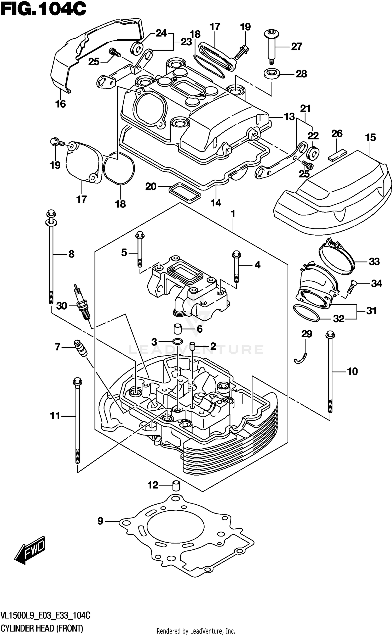 CYLINDER HEAD (FRONT) (VL1500TL9 E03)