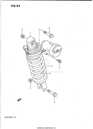 Rear Shock Absorber (model J) Schematic