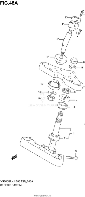 Steering Stem (model K5) Schematic