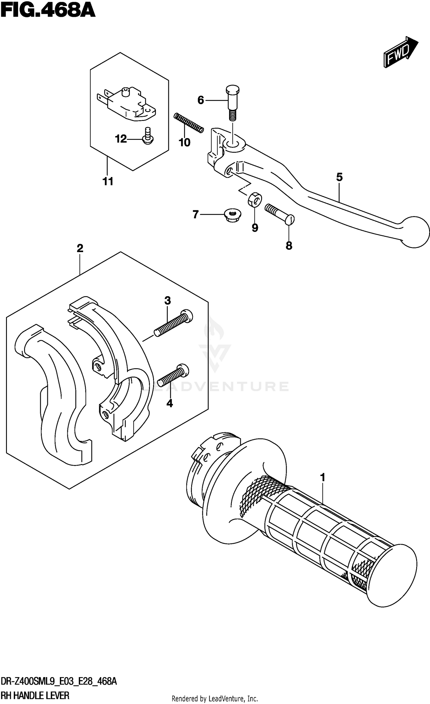 RH HANDLE LEVER