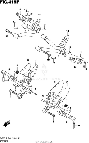Footrest (sv650xal9 E33) Schematic