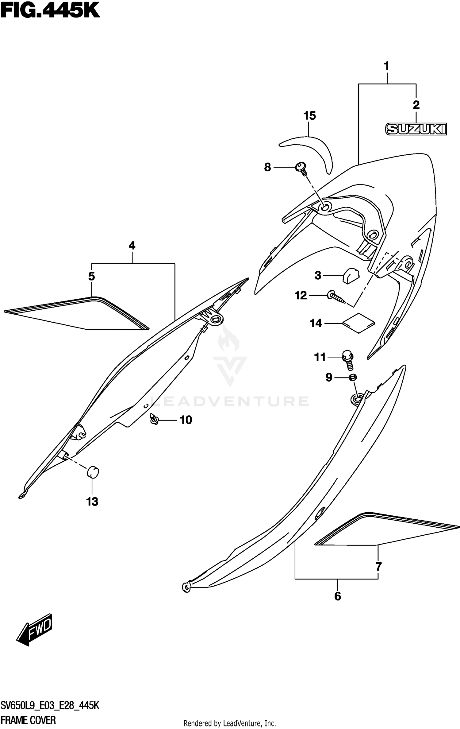 FRAME COVER (SV650XAL9 E33)