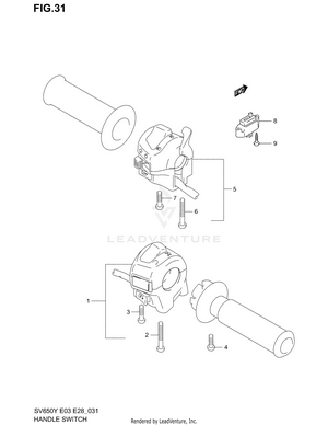Handle Switch (sv650x/y/k1/k2) Schematic