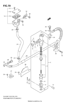 Rear Master Cylinder (dl650k7/k8/k9) Schematic