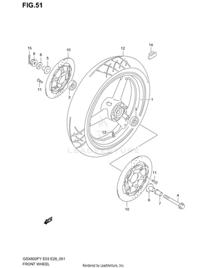 Front Wheel (model W/x/y/k1/k2) Schematic