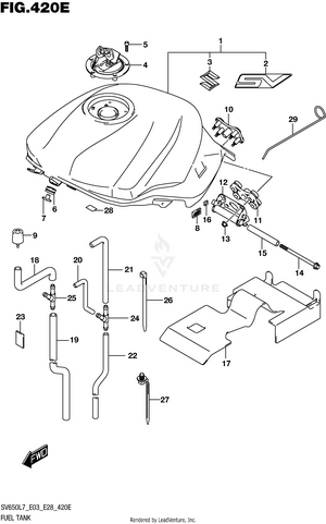 Fuel Tank (ykv)  (sv650al7 E28) Schematic