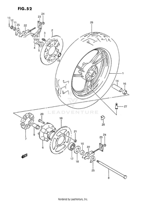 Rear Wheel (model J) Schematic