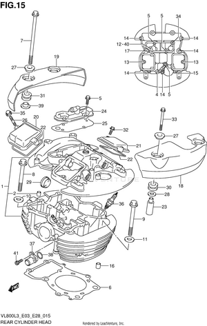 Rear Cylinder Head (vl800cl3 E28) Schematic