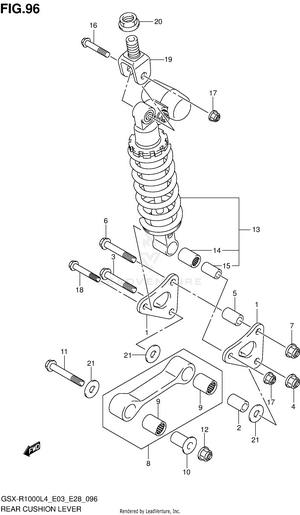 Rear Cushion Lever (gsx-r1000l4 E33) Schematic