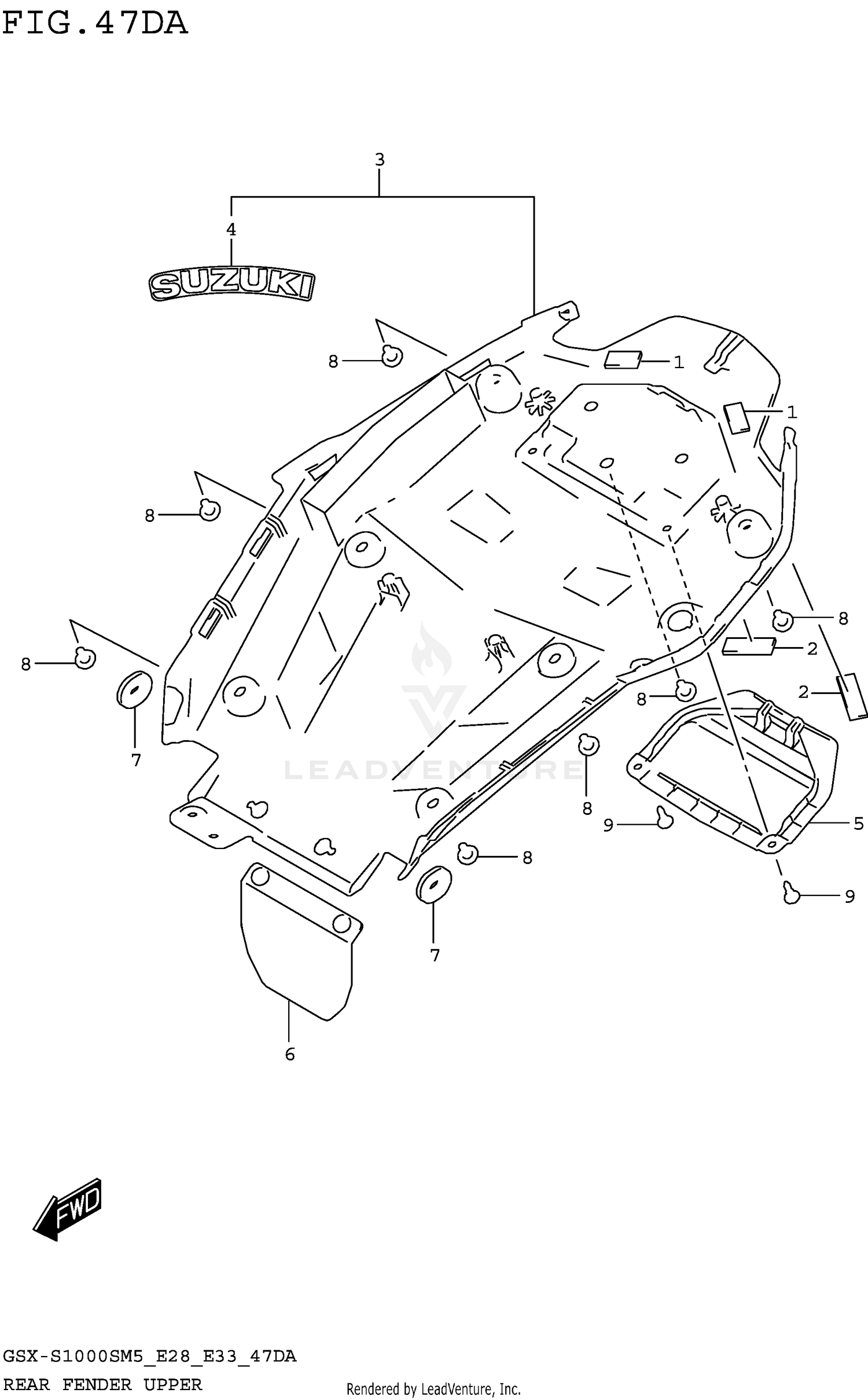 REAR FENDER UPPER