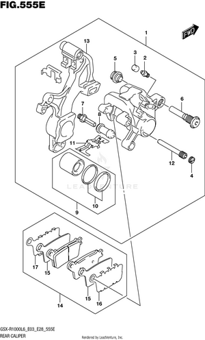 Rear Caliper (gsx-r1000al6 E33) Schematic