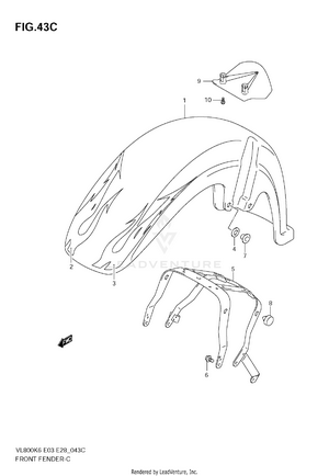 Front Fender (vl800ck8) Schematic