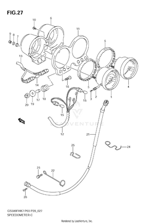 Speedometer - Tachometer (gs500f E3, E28, E33, E95) Schematic