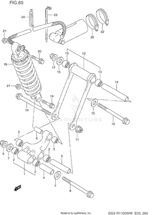 Rear Cushion Lever (model P/r) Schematic