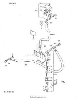Rear Master Cylinder (model K) Schematic