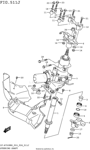 Steering Shaft (lt-a750xpzm2 P33) Schematic