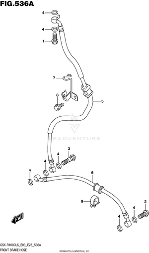Front Brake Hose (gsx-r1000l6 E03) Schematic