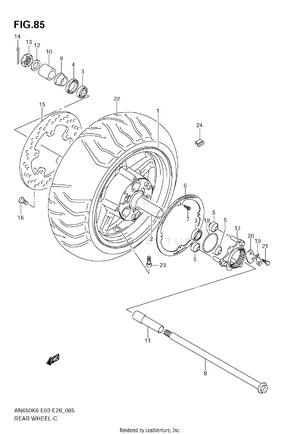 Rear Wheel (an650ak6) Schematic