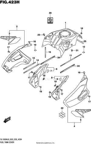 Fuel Tank Cover (dl1000xal8 E28) Schematic