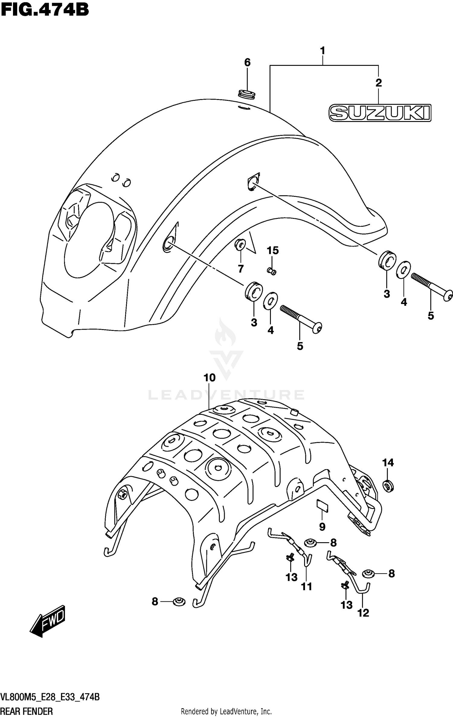 REAR FENDER (VL800)