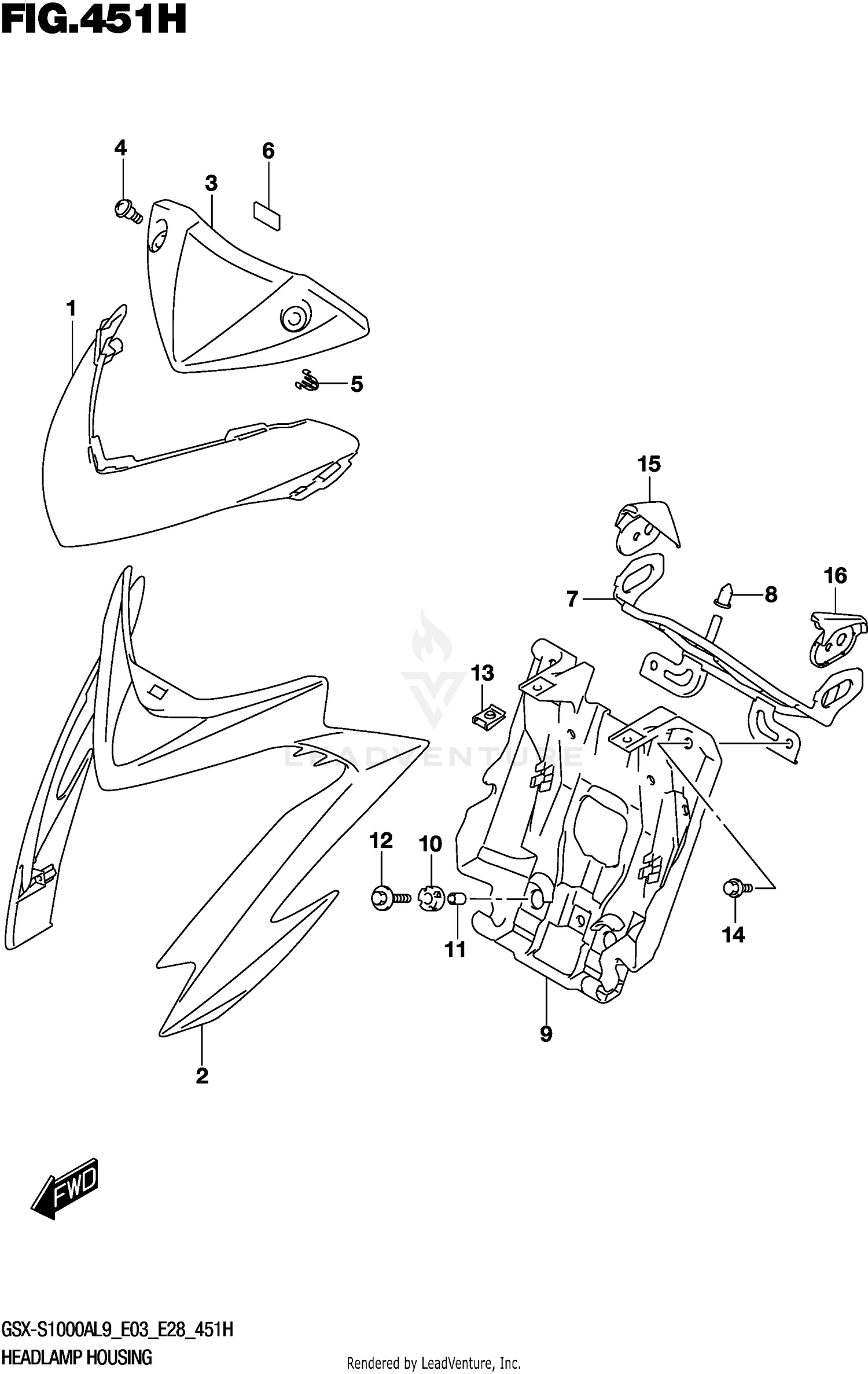 HEADLAMP HOUSING (GSX-S1000AZL9 E28)