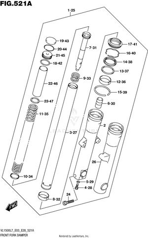 Front Fork Damper (vl1500bl7 E03) Schematic