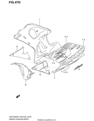 Under Cowling (gsx-r600zk3) Schematic