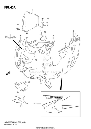 Cowling Body (model K5) Schematic