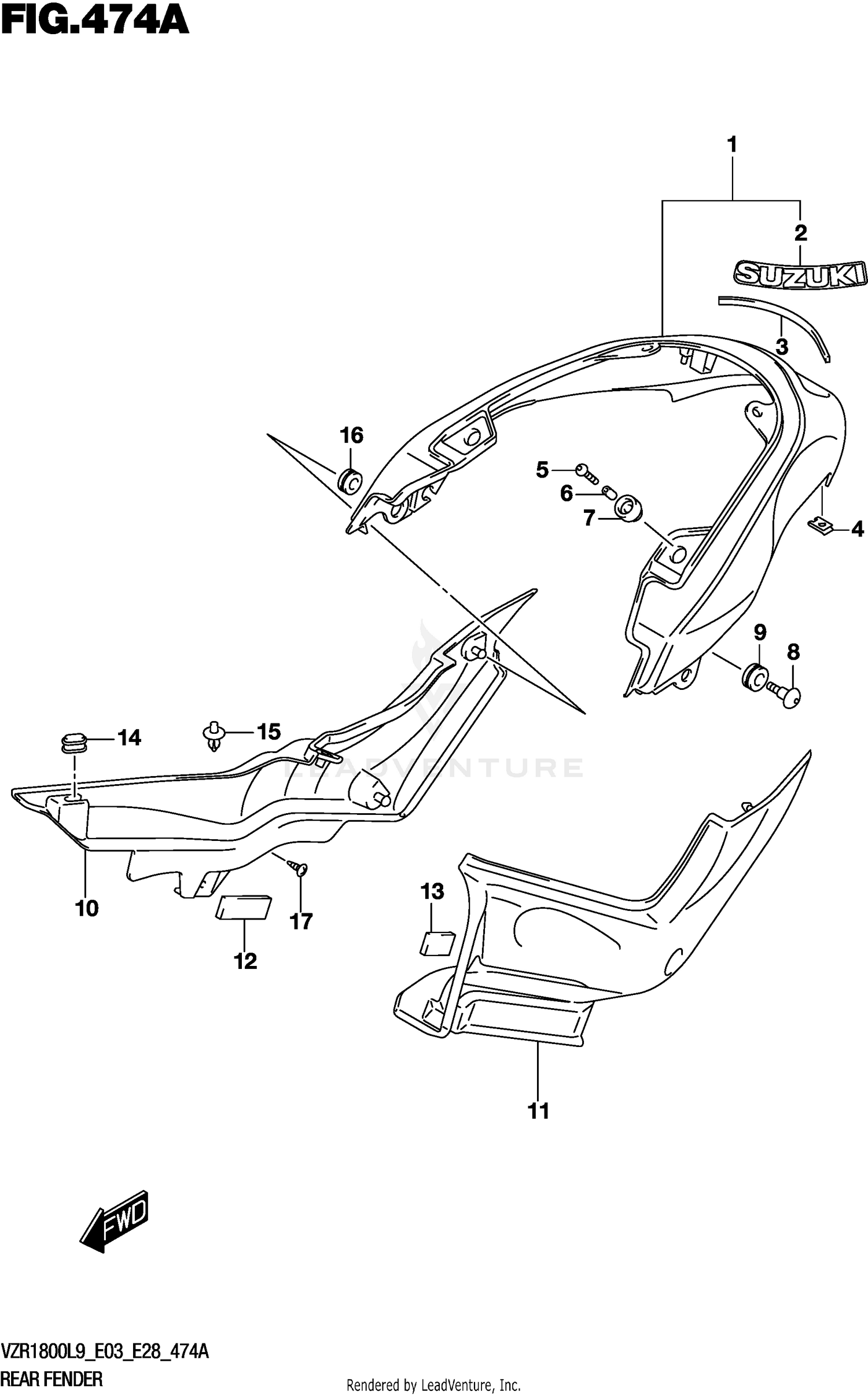REAR FENDER (VZR1800L9 E28)