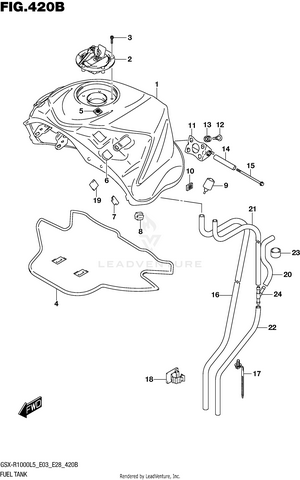 Fuel Tank (gsx-r1000l5 E28) Schematic