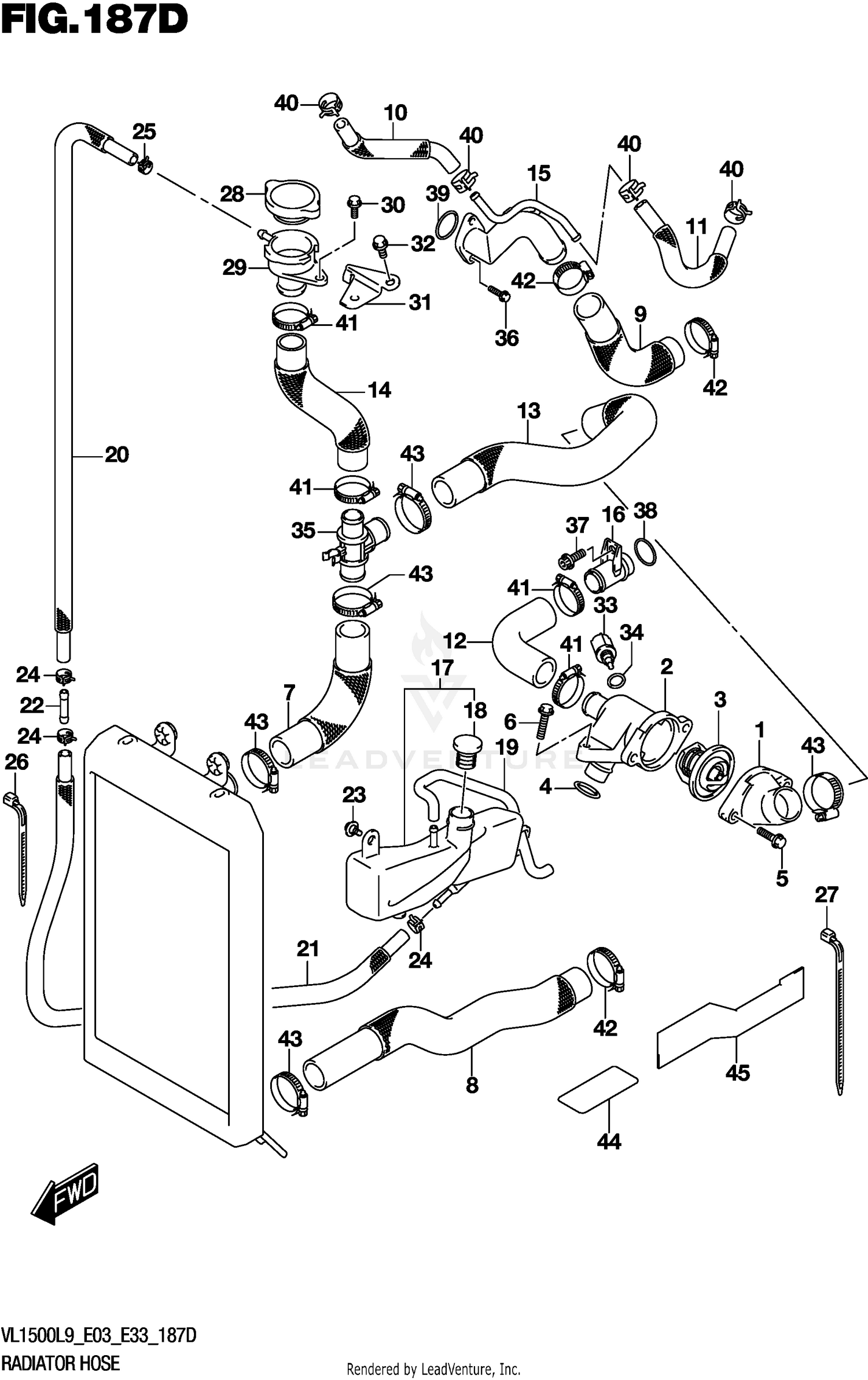 RADIATOR HOSE (VL1500TL9 E33)