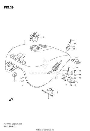 Fuel Tank (model K5/k6) Schematic
