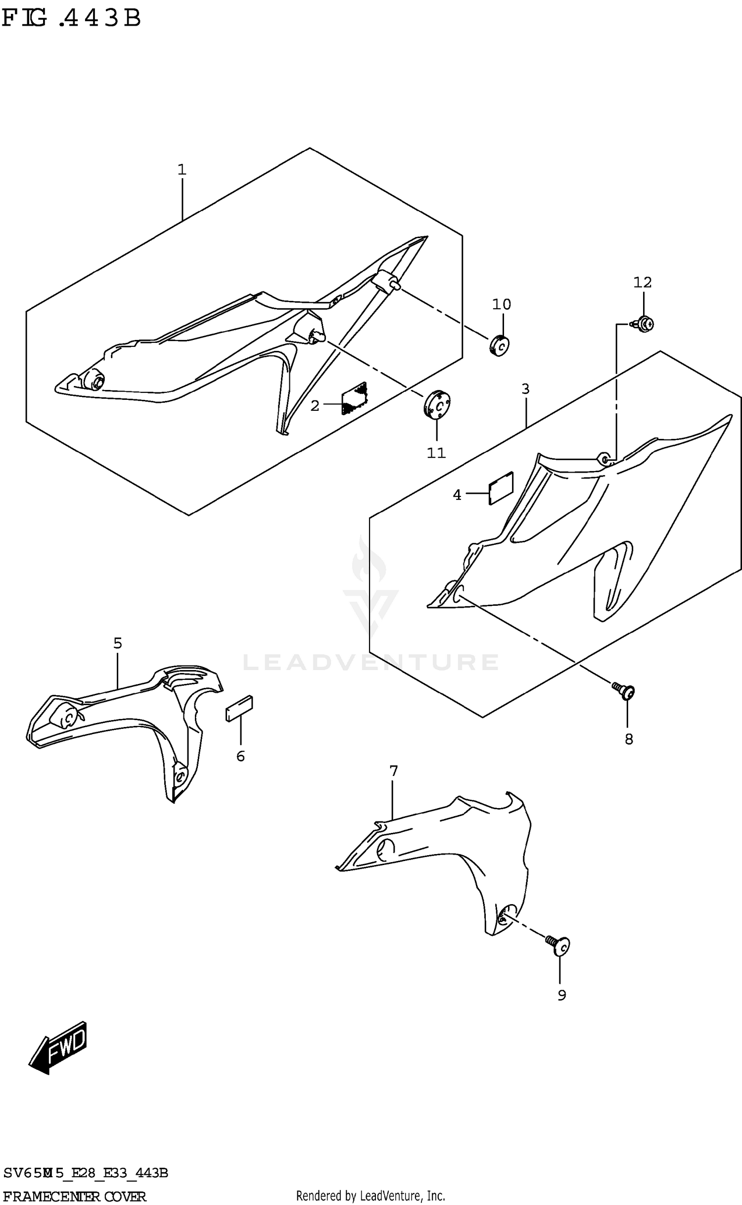 FRAME CENTER COVER ((SV650XA):(E28))