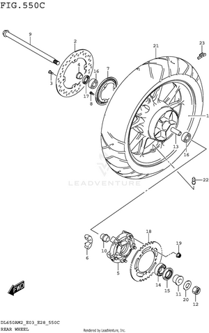 Rear Wheel (dl650am2 E33) Schematic