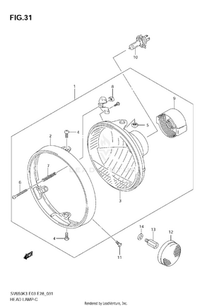 Headlamp (sv650k3/k4/k5/k6/k7/ak7) Schematic