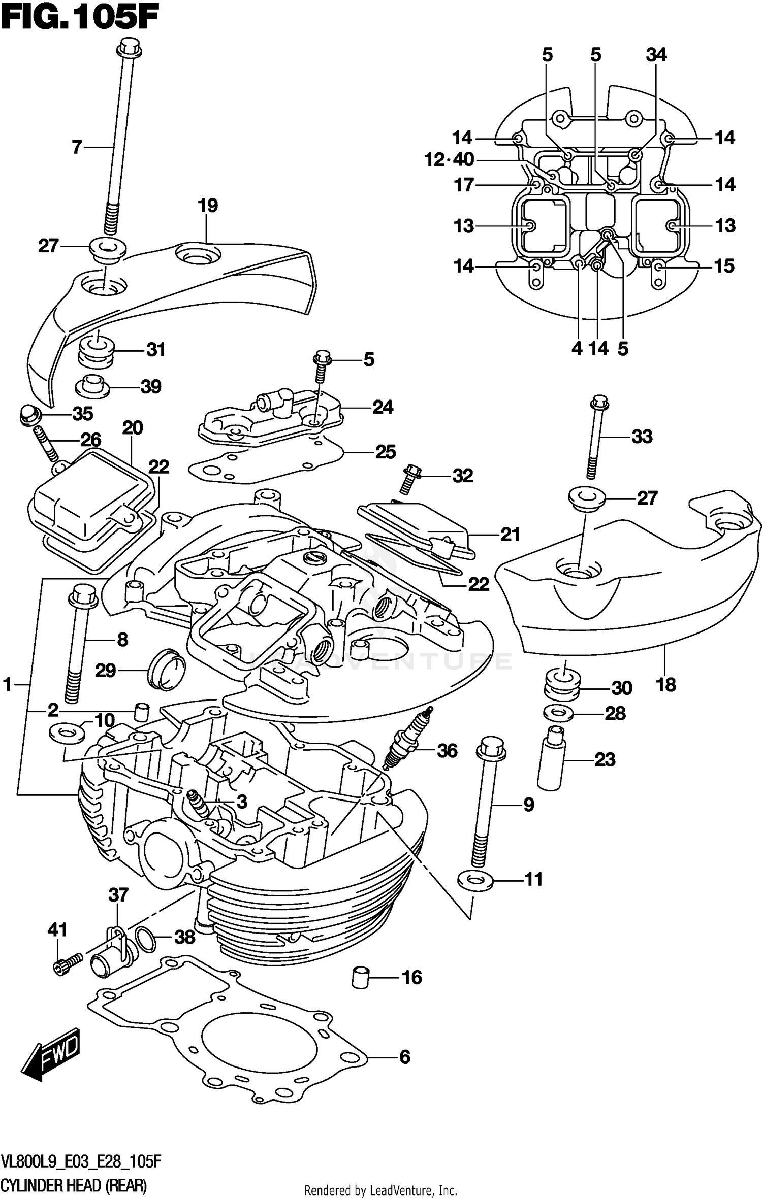 CYLINDER HEAD (REAR) (VL800TL9 E33)