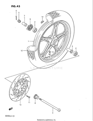 Front Wheel (model G) Schematic
