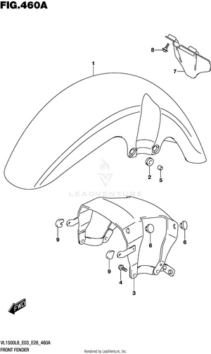 Front Fender (vl1500bl8 E03) Schematic