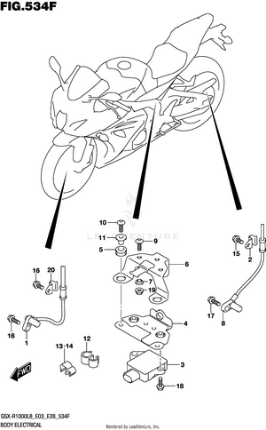 Body Electrical (gsx-r1000rzl8 E03) Schematic